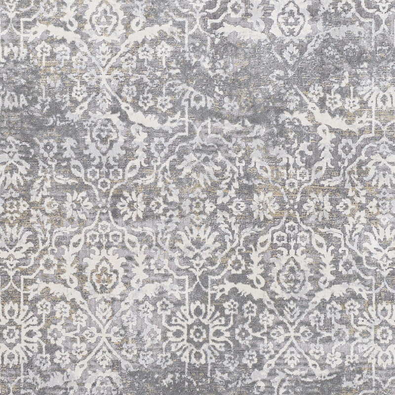 Tapis floral ivoire / gris Amoll, Rectangle 12 pi x 15 pi