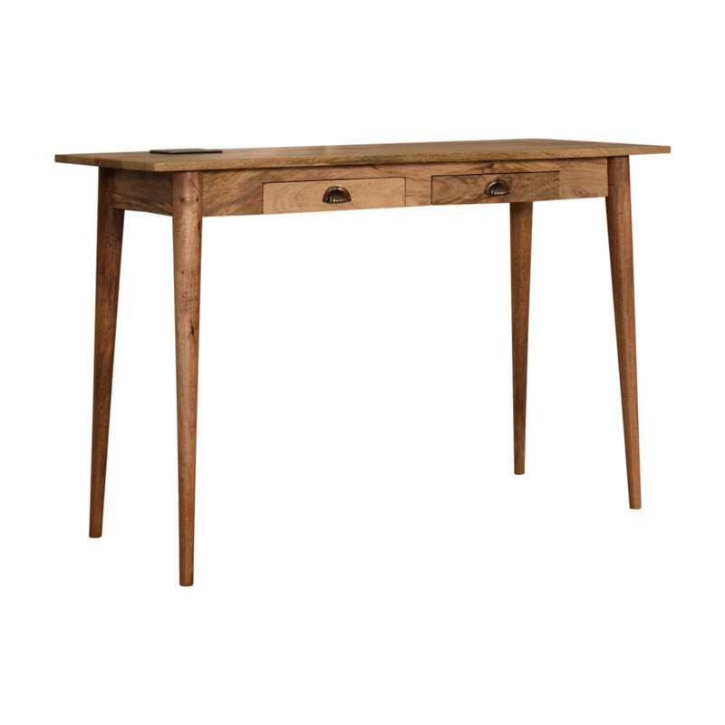Michaud Solid Wood Writing Desk with Power Outlet