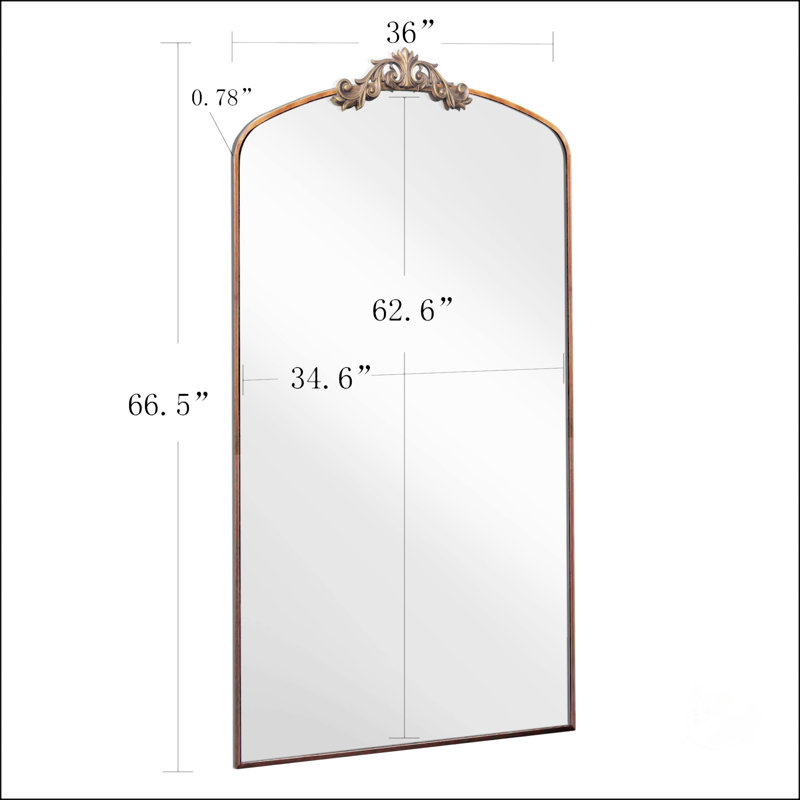 Miroir pleine longueur arqué rétro pour plusieurs espaces