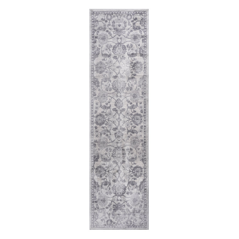 Loom & 2X8 Area Rug Grey/Silver/ - Non-Shedding, Stain , Adds A Sophisticated Touch To Living Room, Bedroom, Dining Office Fits Dining, Home Nicely