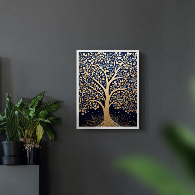 Paysages série CLXIV - reproduction encadrée de qualité supérieure - prête à être accrochée - aucun clou requis, Blanc
