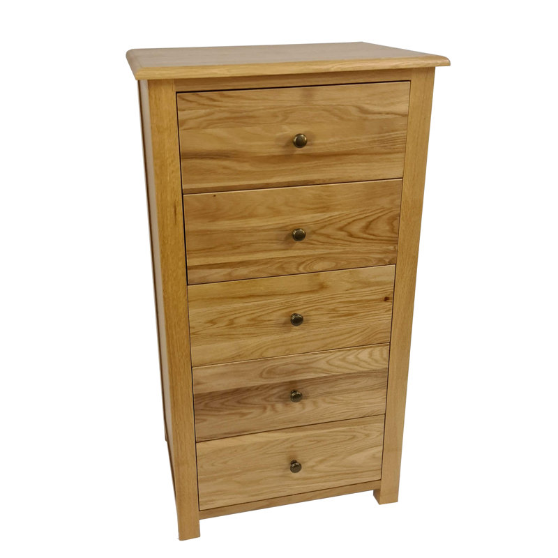 Tanesha Solid Wood 43cm W 5 - Drawer Chest of Drawers