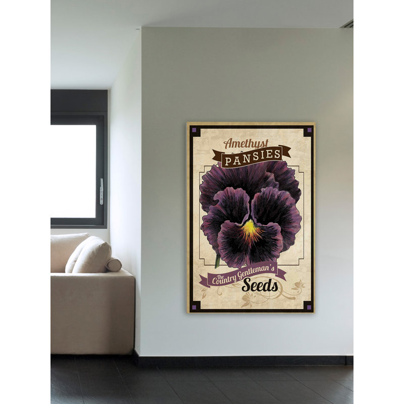 Flower Packet Pansy - Wrapped Canvas Print, 91cm H x 61cm W