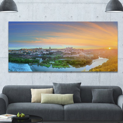 « hill over the tagus river espagne », reproduction de photo sur toile tendue