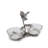 Vagabond House Song Bird Porcelain Glass Stainless Steel Condiment Server Serving Dish