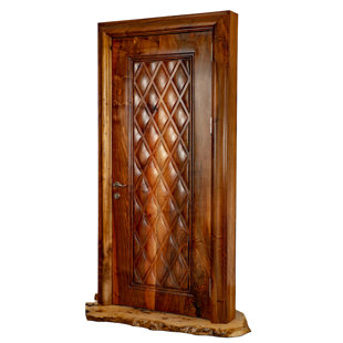 49.24'' x 94.51'' Solid Wood Paneled Matte with Installation Hardware Kit without Installation Hardware Kit Prehung Door
