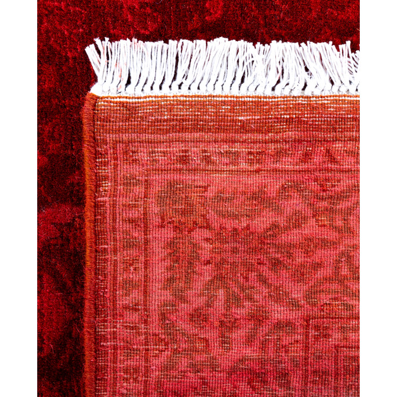 Overdyed Hand-Knotted Wool Modern-Contemporary Pink Runner 2' 7" x 18' 5"