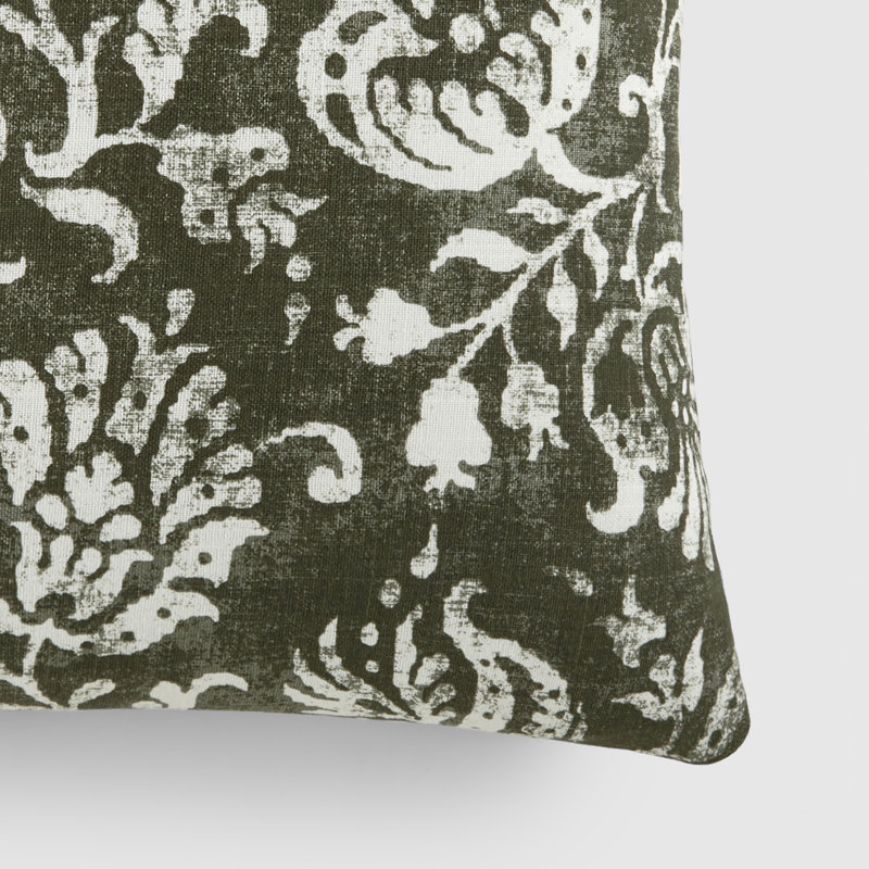 Cotton Throw Square Pillow Cover & Insert, Green