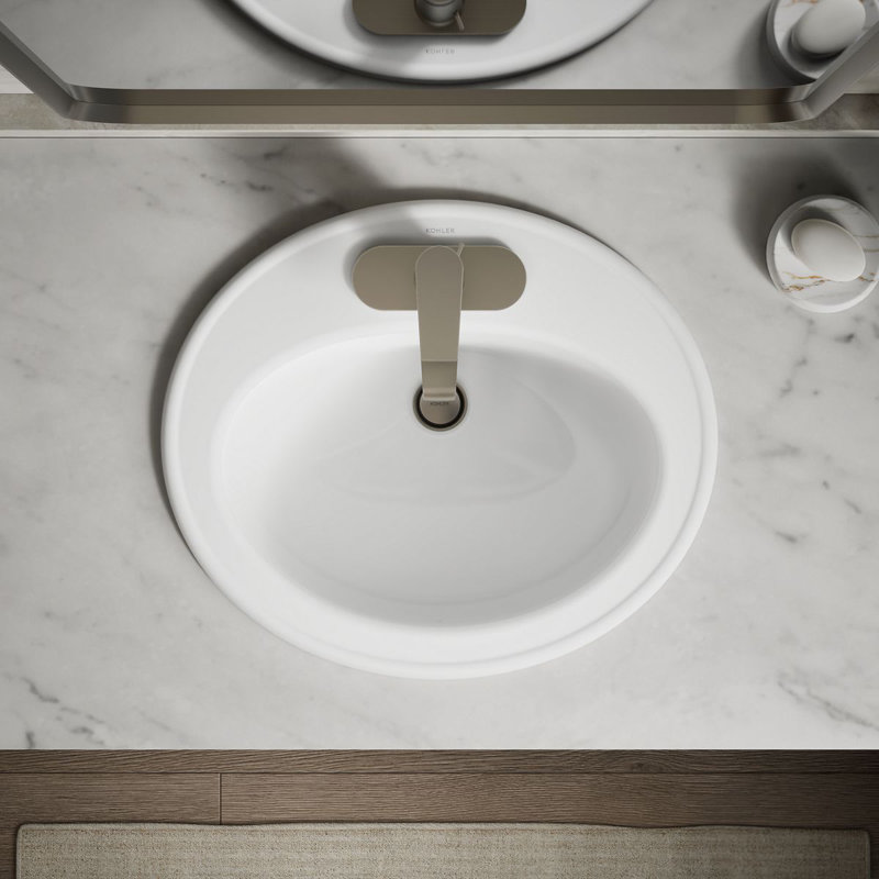 Pennington Self-Rimming Drop-in Bathroom Sink with 4" Centers, White, No