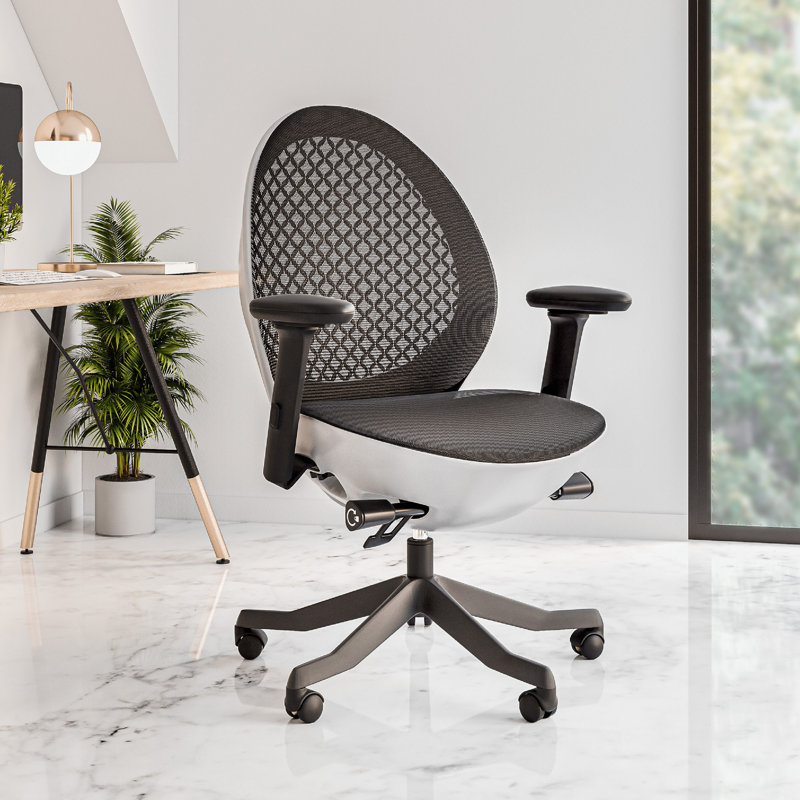 Fauteuil de direction avec accoudoirs, Blanc