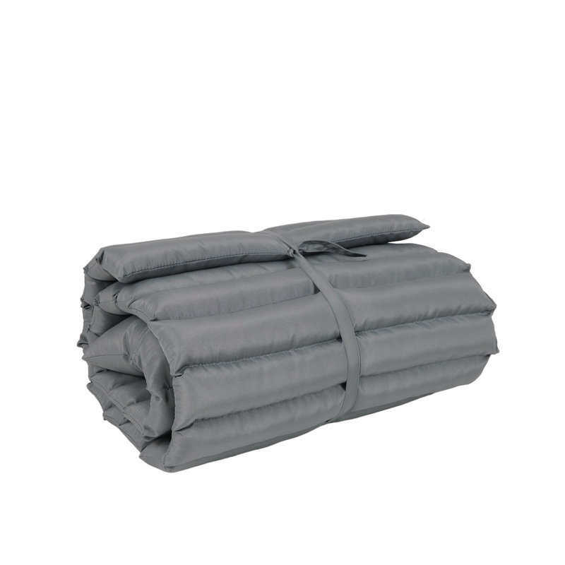 Gray Weather-Resistant Fabric Outdoor Chaise Lounge Cushion Set