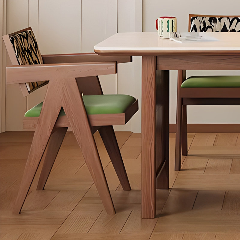 Ensemble de table de salle à manger en pierre frittée de style rétro, H 29,52 po x l 70,86 po x P 35,43 po