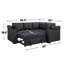 Canapé-lit modulaire en PVC avec chargeur USB et accoudoirs de rangement, noir