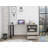 Desk, Two Legs, Two Drawers, Two Shelves -Light Gray
