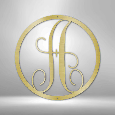 Personalized Fancy Initial Circle Monogram Steel sign
