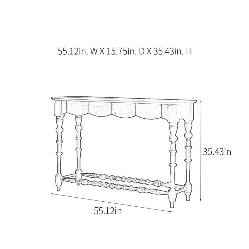 Console Retro Art, Brun, H 35,43 po x l 55,12 po x P 15,75 po