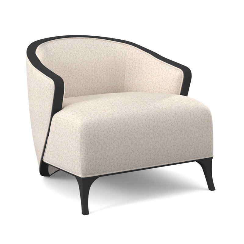 Fauteuil demi-tonneau Penegrine, Espresso, Neige Polly