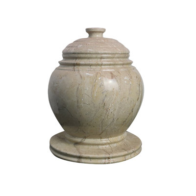 Urne de crémation décorative en marbre, 11 po de hauteur, 8,5 po de largeur, 18,15 lb, blé doré