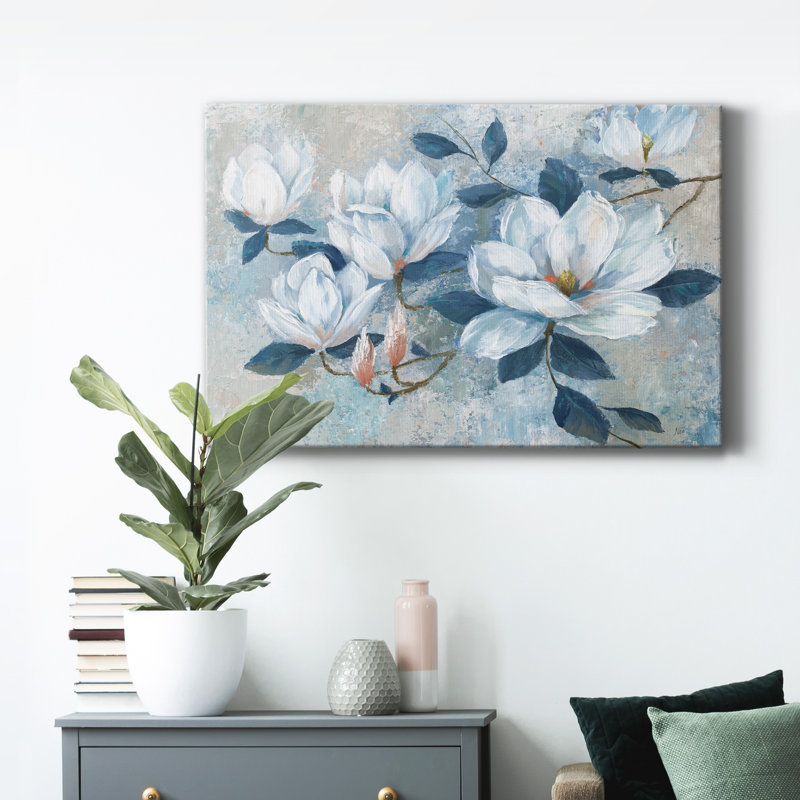Printemps fleuri I - peinture sur toile tendue, H 18 po x l 12 po x P 1 po