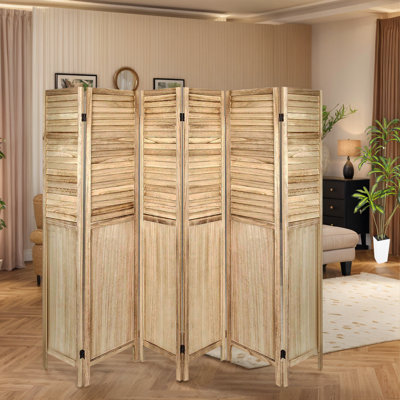 Paravent d'intimité pliant en bois