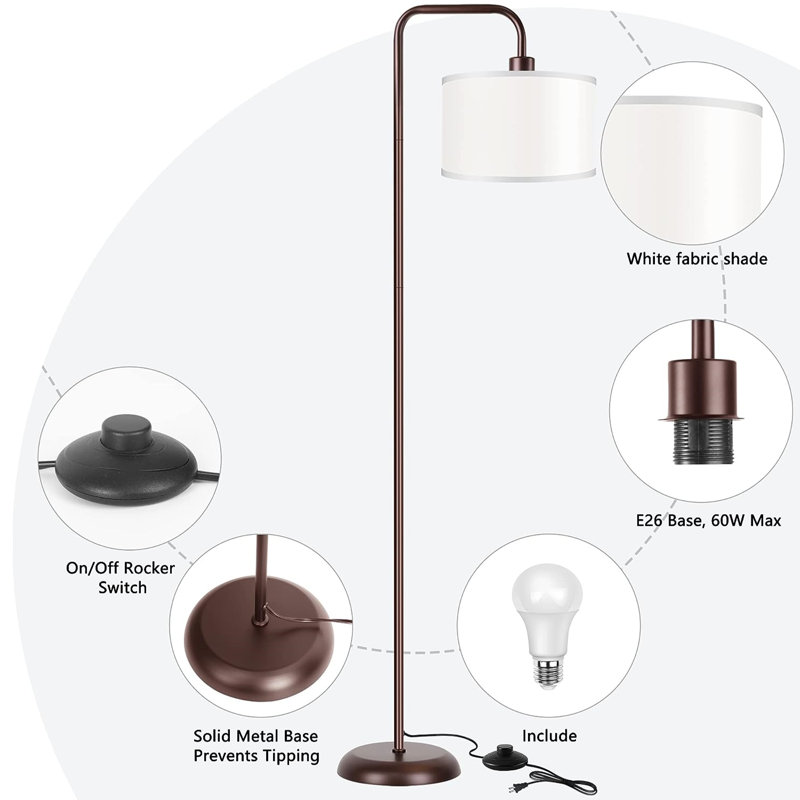 Lampe sur pied arquée 64,1 po Wisner, Bronze