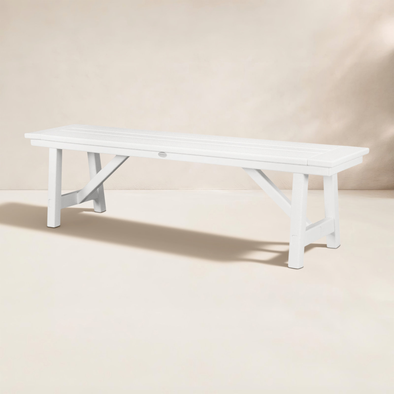 POLYWOOD® 61" Picnic Bench, White