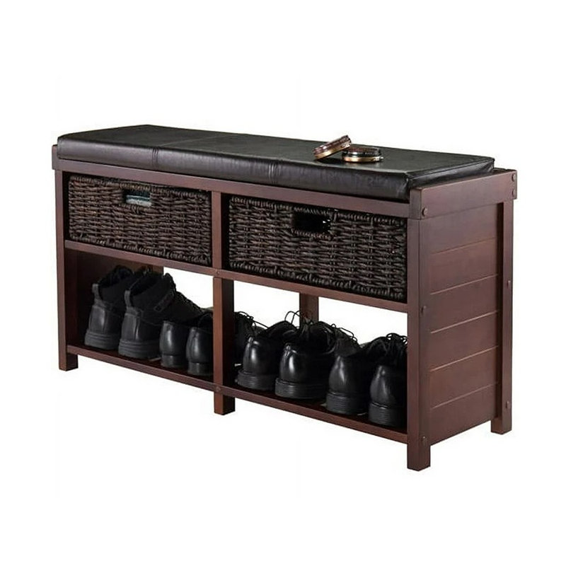 Bliven Faux Leather Upholstered Storage Bench