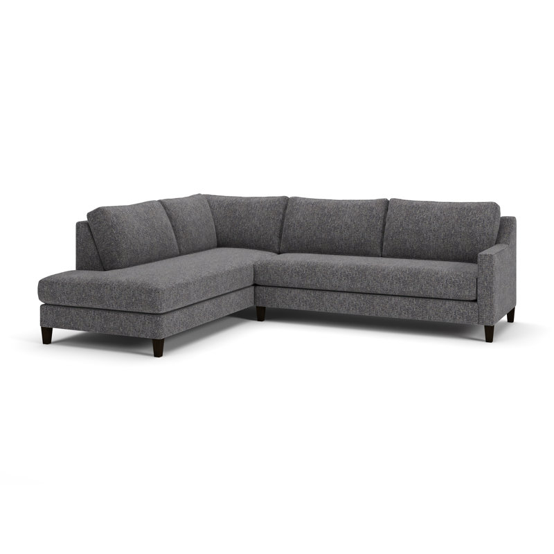 Baker 2-PC Upholstered Sectional, Left Hand Facing, Valet Carbon