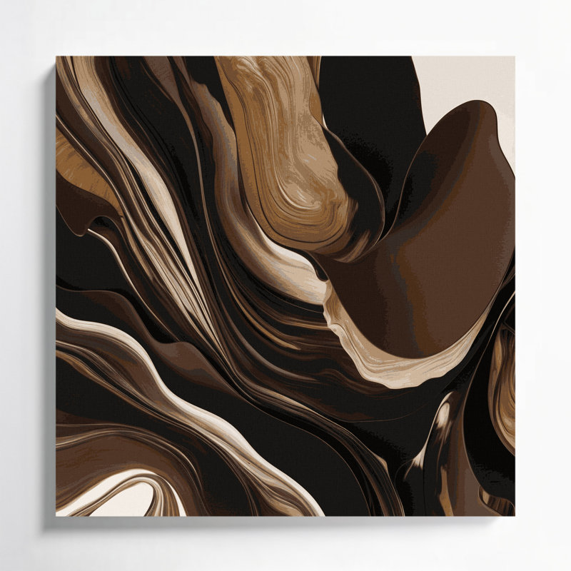 «Lyrical Abstraction 25», art mural sur toile brune, H 12 po x l 12 po