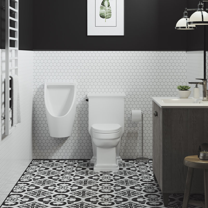 Voltaire White Vitreous China Waterless Urinal