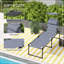 Chaise longue pliante avec auvent réglable et coussin-565828243