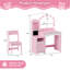Coiffeuse pour enfants, ensemble de coiffeuse avec miroir et fauteuil-114357219