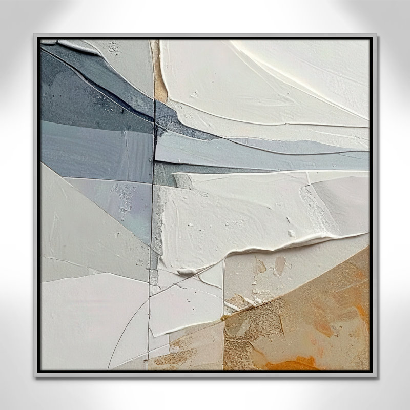 «Plastered IV» par Alonza Saunders, 31.5'' W x 31.5'' H, Framed Canvas, Silver Floater