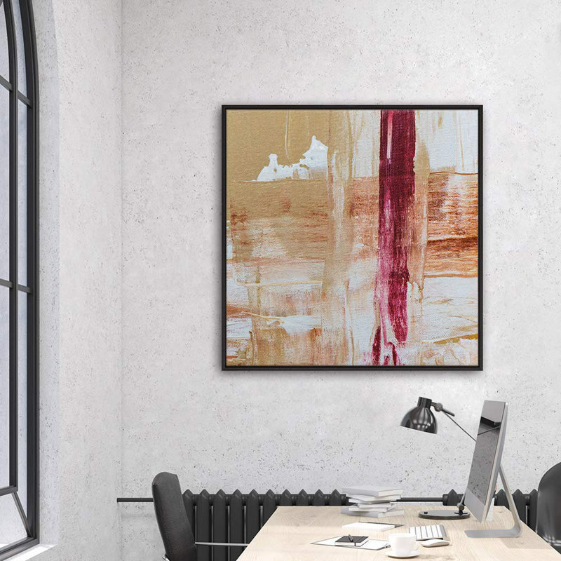 Orange, rouge, brun clair, traînée de peinture, champ, formes abstraites, art moderne minimaliste multicolore, Noir