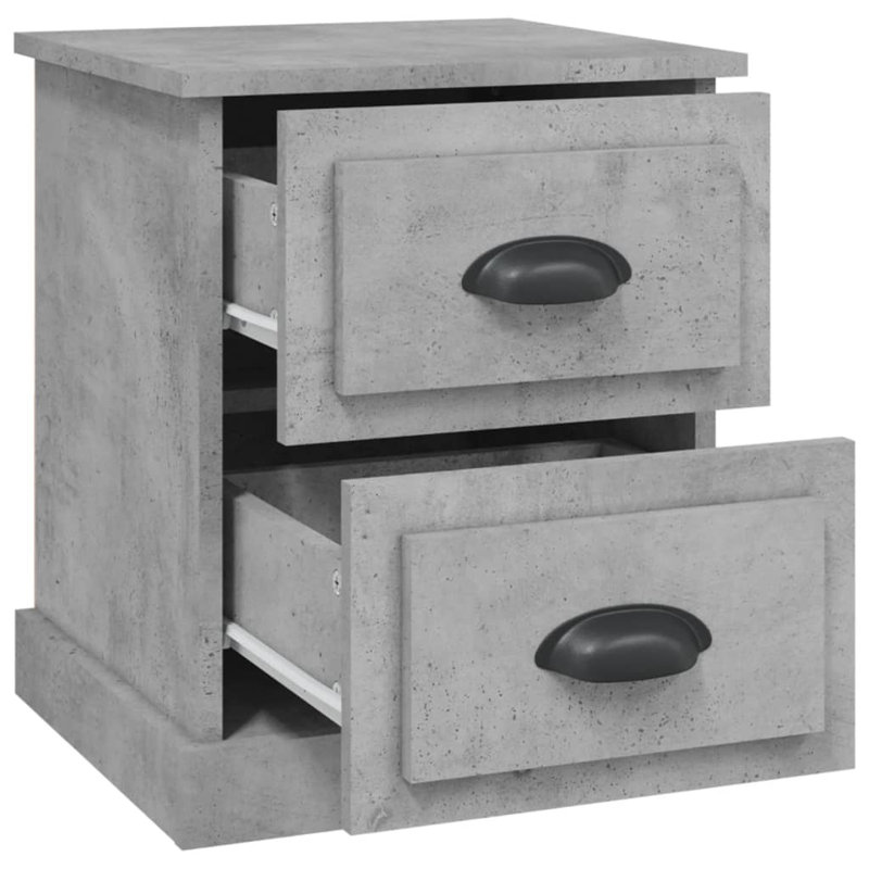 Bellechester 39 cm W Bedside Table, Concrete Grey, Set of 2
