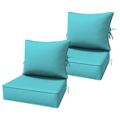 6.5″ Outdoor Replacement Cushion Set, Deep Seating Seat / Back Cushion Set, 24″W X 24″ D, Set Of 2