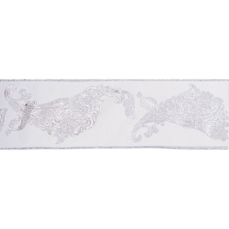 Ruban de Noël à motif cachemire, Blanc