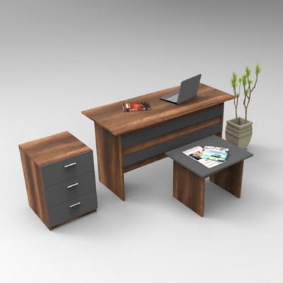 Burce 3 Piece Writing Desk Office Set