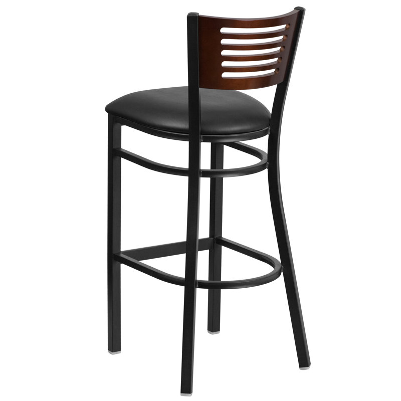 Thornfeldt Upholstered Counter Stool with Metal Frame, 2, Brown, Black