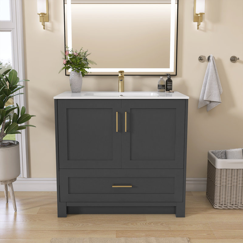 Meuble-lavabo de salle de bain encastré simple 36 po Bethannie