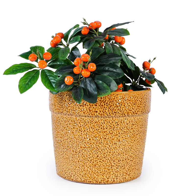 Ensemble de 3 pots à fleurs jaunes de haute qualité, givrés et chauffants pour la verdure intérieure, jaune brillant, pot de fleurs, fabrication renforcée, utilisation extérieure durable
