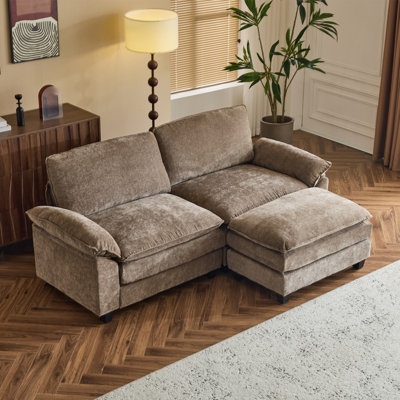 Shugar 83.2" W Double-Layer Loveseat with One Ottoman
