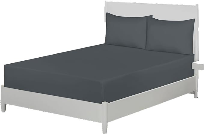 Eemeli Microfiber 30cm Deep Fitted Sheet, Dark Grey, Double (4'6)