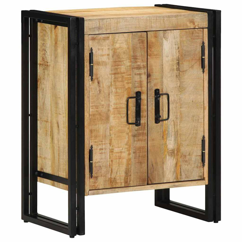 Shoe Cabinet Solid Wood, Black/Natural