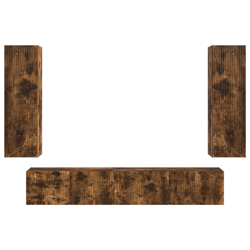 Unfinished Entertainment Centre for TVs up to 77", Smoked Oak