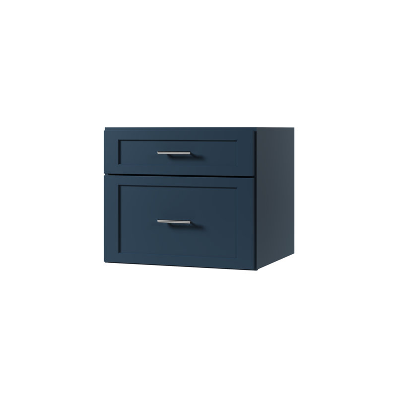 Meuble-lavabo mural simple flottant 24 po Disar, Bleu