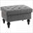 Ottoman with Storage 25” Slate Gray Button-Tufted Removable Lid Living Room Footrest Seat | Wood | Black