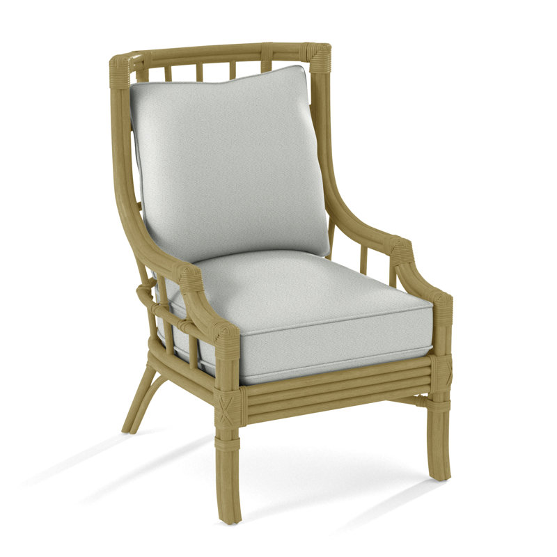 Fauteuil large 28,5 po Seville, Laiton, Chenille jaune / velours uni; 0809-33