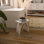 White Freestanding Engineered Stone Bathroom Stool – Modern Shower Bench