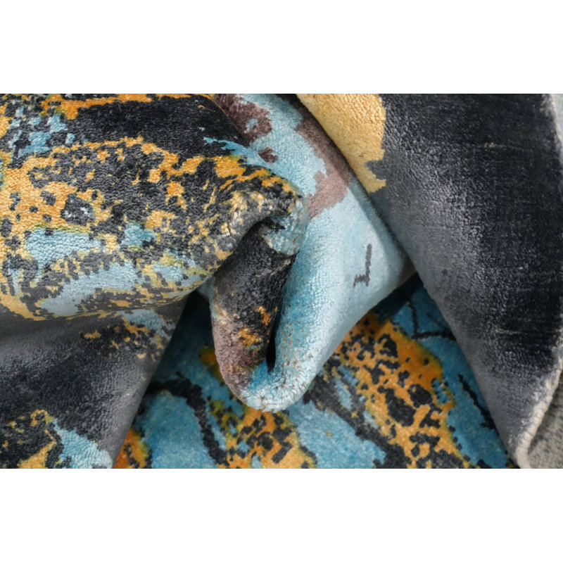 Tapis abstrait mystique forêt clair de lune mystique 6 x 8